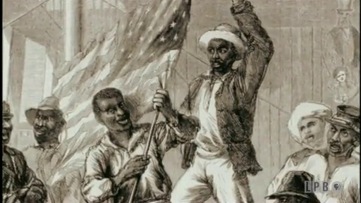 People celebrating the Emancipation Proclamation in 1863